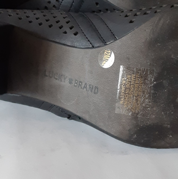 Lucky Brand black perforated leather booties - Picture 8 of 9